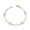 Pulsera flores bicolor-0