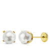 Pendientes oro 18k perla garras
