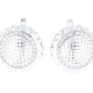 Pendientes redondos calados plata-0