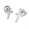 Pendientes cruz plata presión