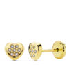 Pendientes oro corazón circonitas