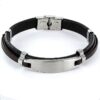 Pulsera cuero y chapa acero