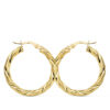 Aros oro 18k rizados 26 mm