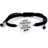 Pulsera de plata de ley y macramé vivir contigo