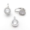Conjunto plata de ley redondos circonitas
