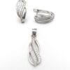 Conjunto clásico plata de ley circonitas