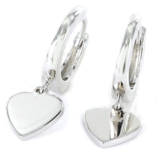 Pendientes plata de ley aro y corazón