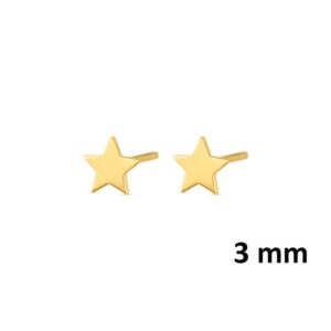 Pendientes mini estrella plata chapada en oro 345