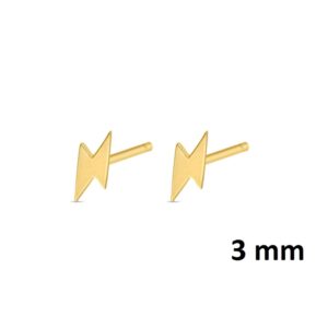 Pendientes mini rayo plata chapada en oro 345
