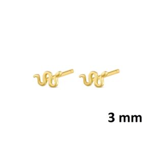 Pendientes mini serpiente plata chapada en oro 345