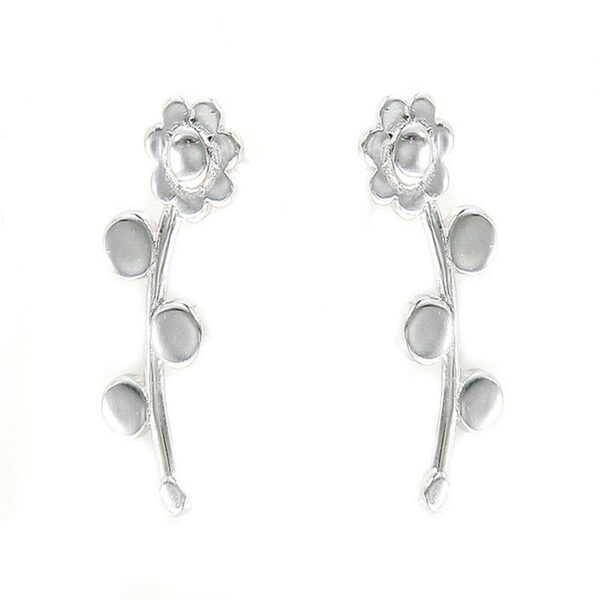 Pendientes plata de ley trepadores flor